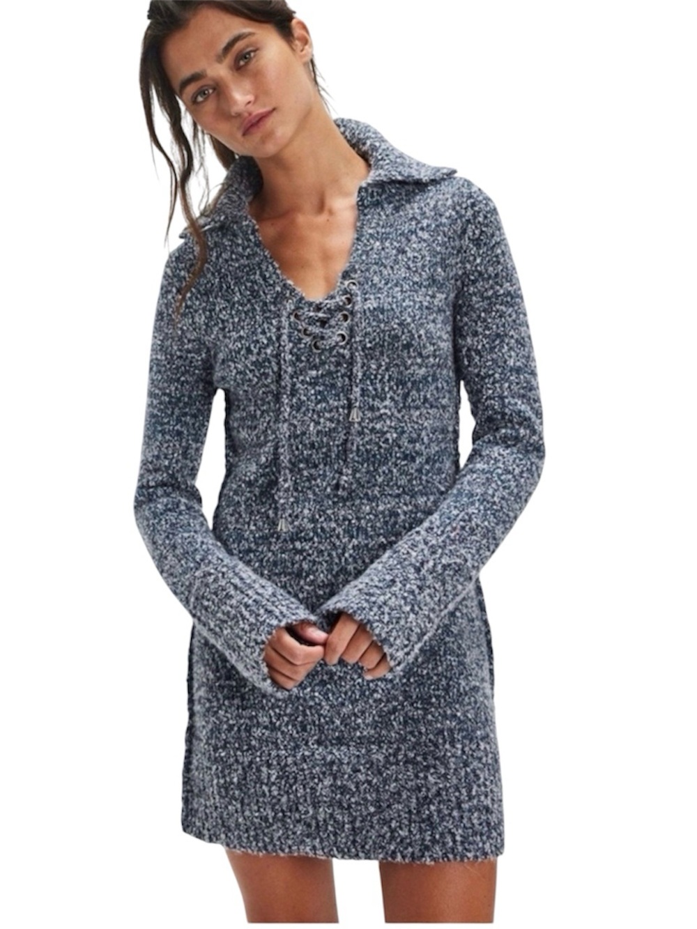 Free People Lace Up Sweater Dress Size Small